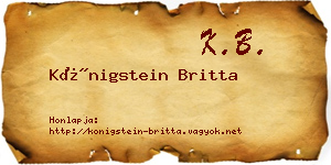 Königstein Britta névjegykártya